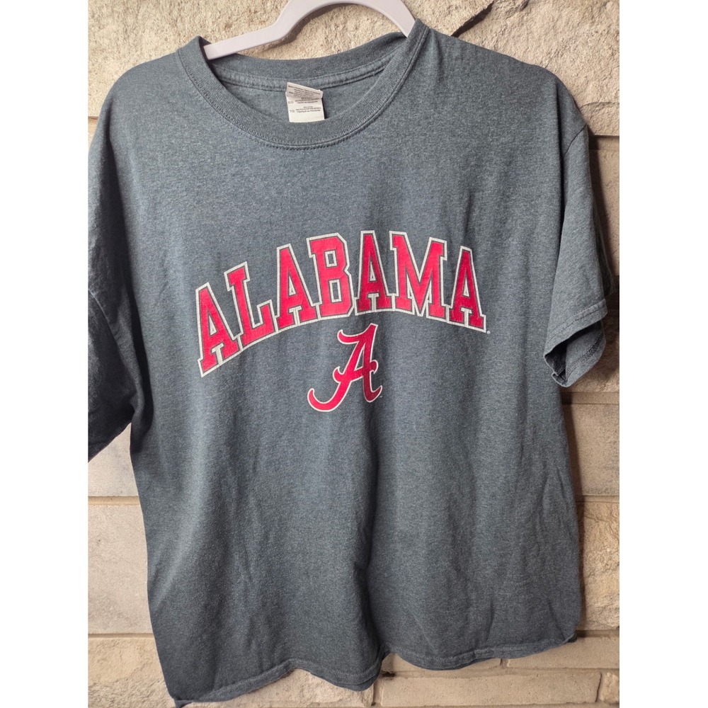 Gildan Alabama Crimson Tide Mens XL Heather Gray Graphic T-Shirt NCAA Bama Tee
